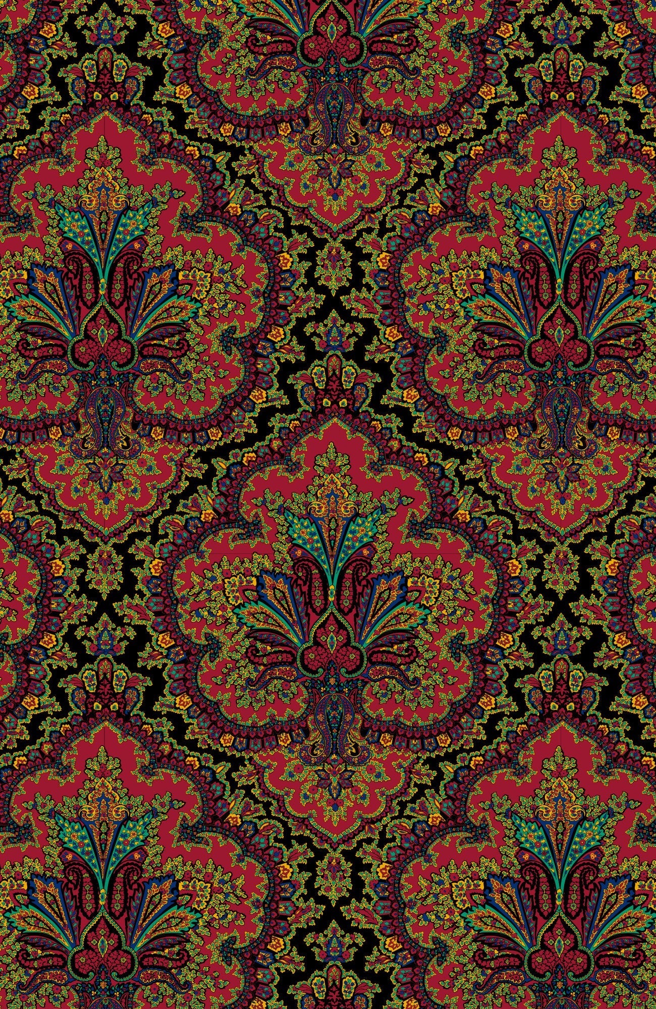 3/4 Sleeve Ruffneck Top - Passion Paisley