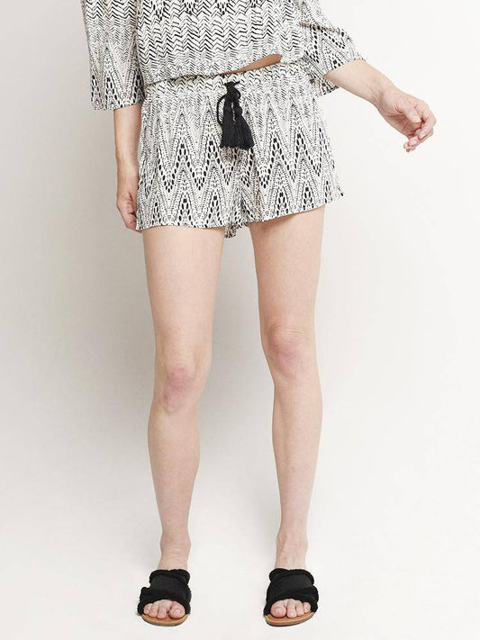 Glam Geo Mod Print Tassle Short