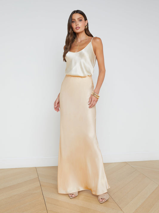 Zeta Satin Maxi Skirt