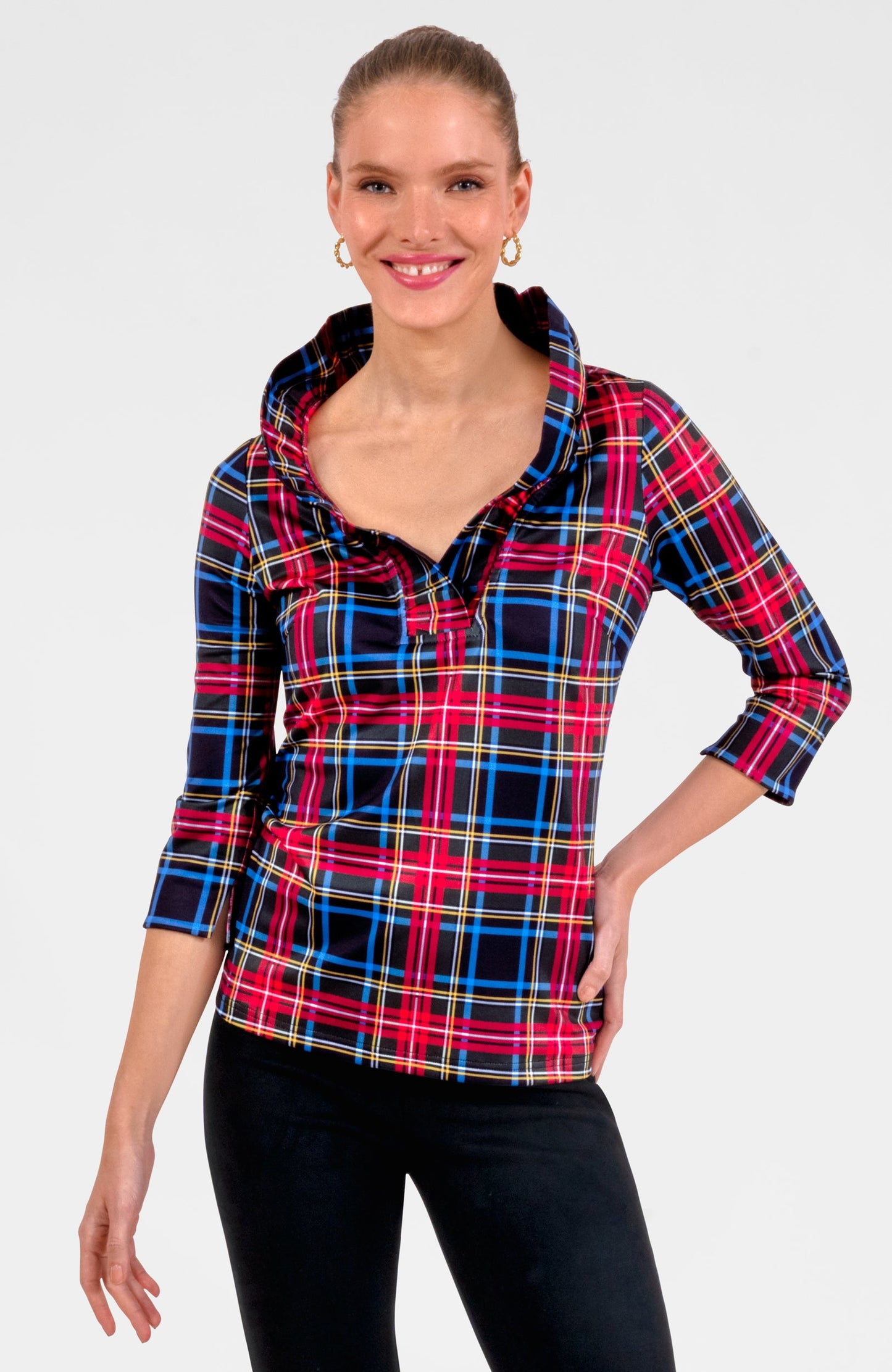 Ruffneck Top - Stewart Plaid