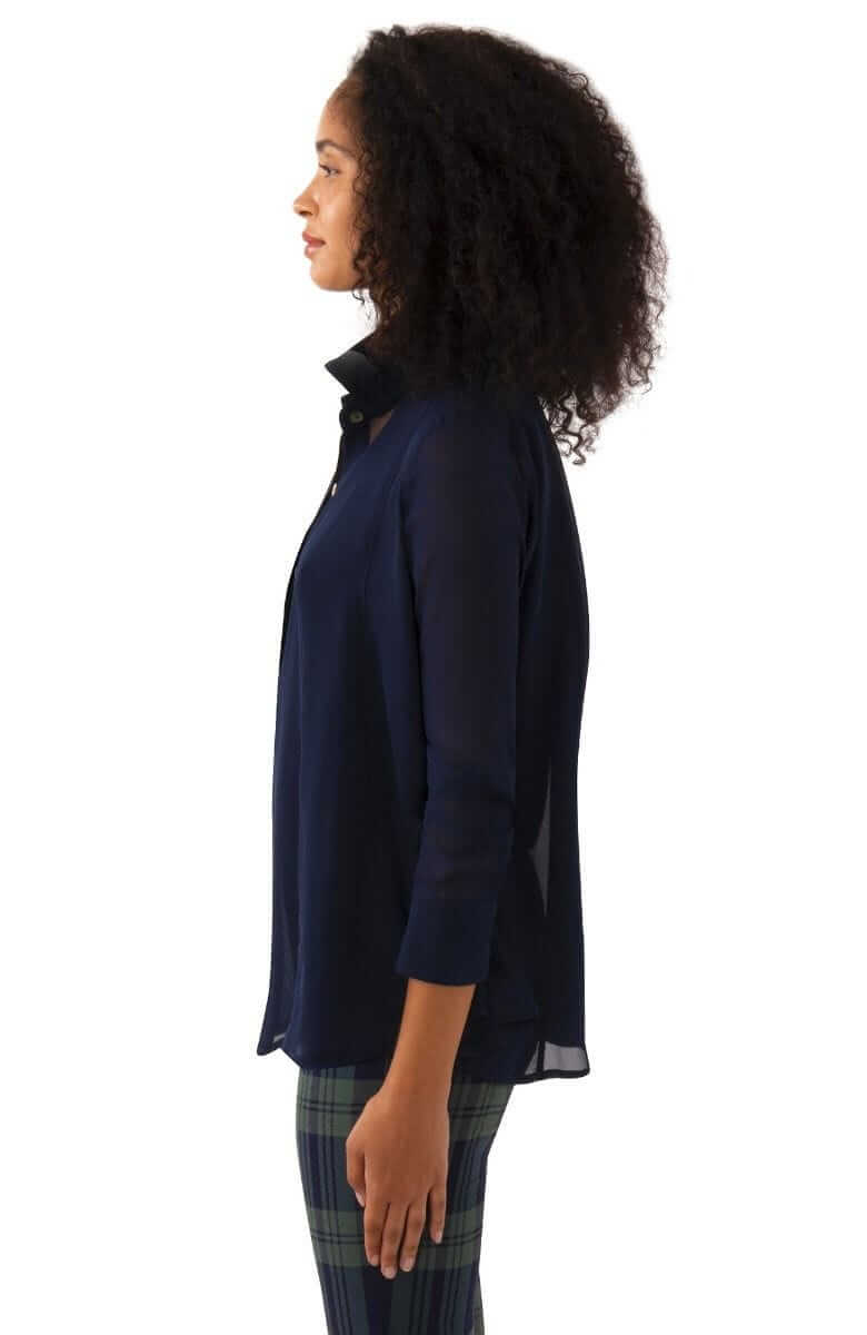 Chiffon Seamed Top - Solid