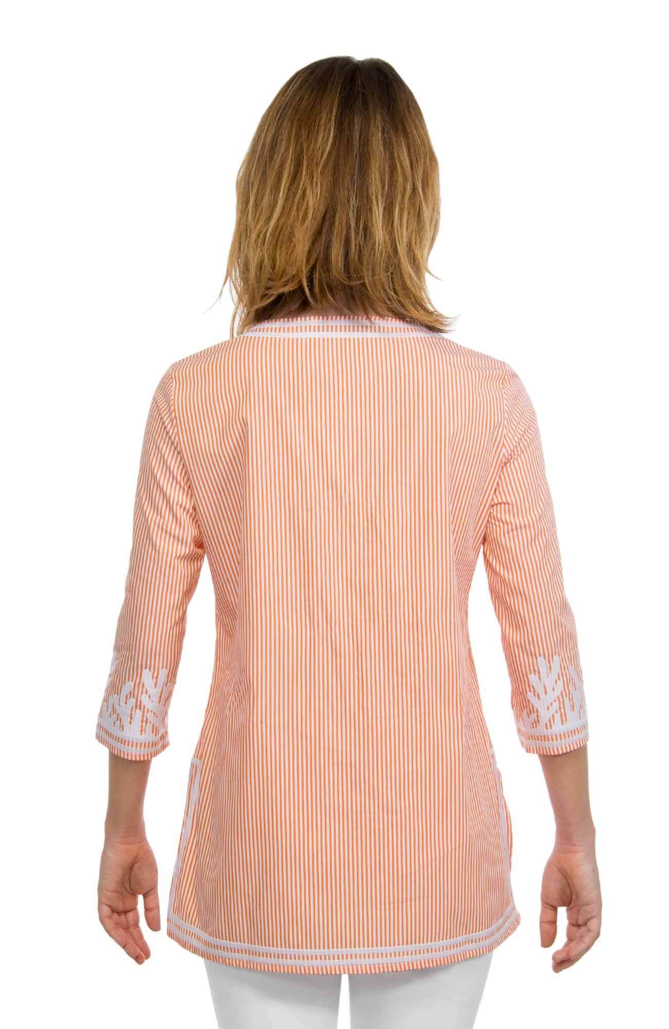 Embroidered Pinstripe Tunic - The Reef